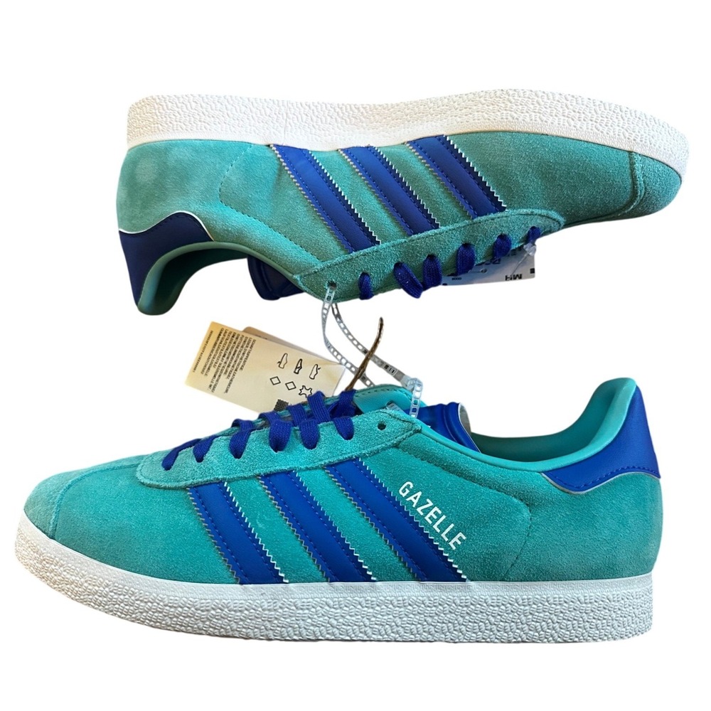 Adidas Aqua Lucid Blue Gazelle Soccer Pulse Suede Sneakers Men's 7